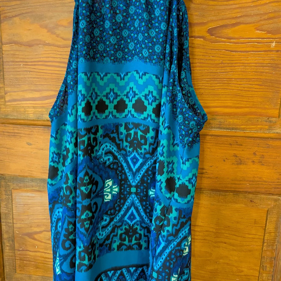 Express Blue High Neck Sleeveless Tank Top - Picture 7 of 12